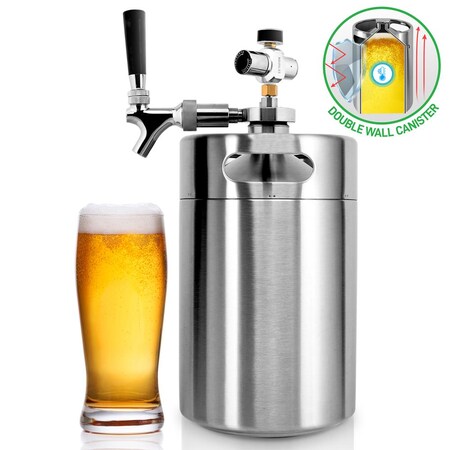 Nutrichef 4L Double Wall Keg With Tap System PKBRTP299